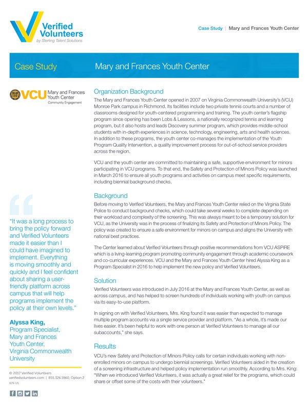 Mary and Frances Youth Center Case Study